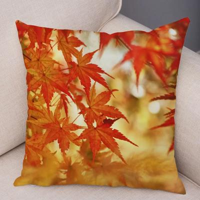 Herbstliches Laub Ahornblatt Gedrucktes Muster Kissenbezug für Zuhause Wohnzimmer Sofa Schlafzimmer Dekoration Kissenbezug