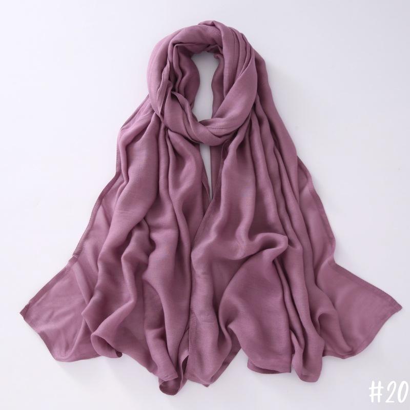 New Thin Modal Scarf For Women Girls Solid Scarves Soft Wide Brim Cotton Breathable Pashmina Shawl Foulard Winter Wrap Shawls