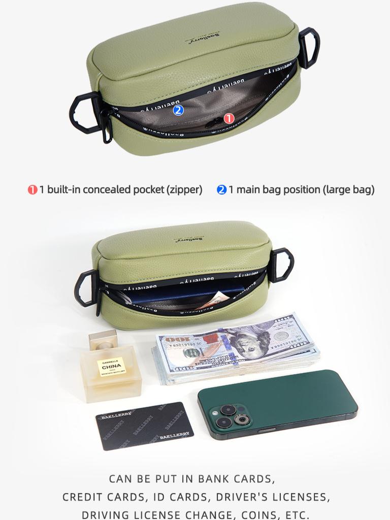 Baellerry Women’s Summer Fashion Crossbody Bag Casual One Shoulder Bag Large Capacity Cell Phone Bag Small Zipper Purse