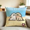 M-maltese cartoon Cartoon  Pillow Case Square Double-Sided Sofa Cushion Cover Bedroom Bedside Pillow
