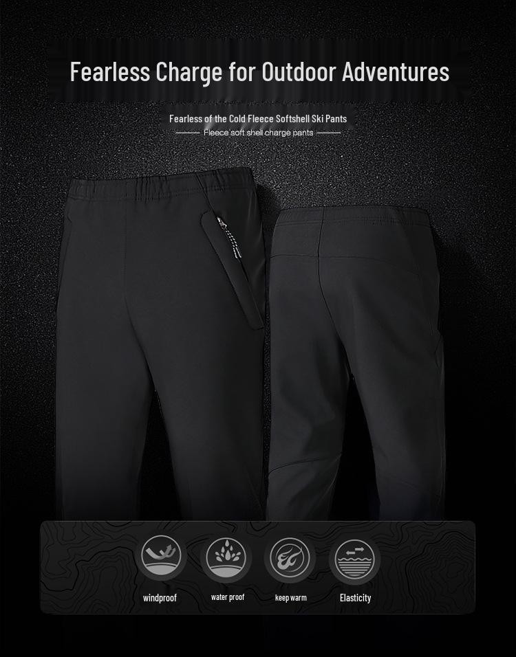 New Autumn/Winter Outdoor Fleece Windproof Skiing & Mountaineering Pants for Couples - Four-Way Stretch Softshell, Unisex.