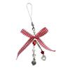 Elegant Strawberry Pendant Phone Hangings Ornament Unique Bowknot Keychain Charm
