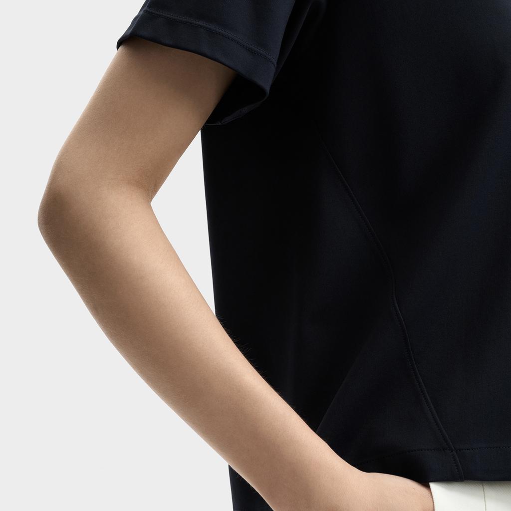 Fila Modern Heritage  Dna French Chic Simple Checkered Fashion T-Shirt Women Tops Legendary-Blue F11W431106FNV