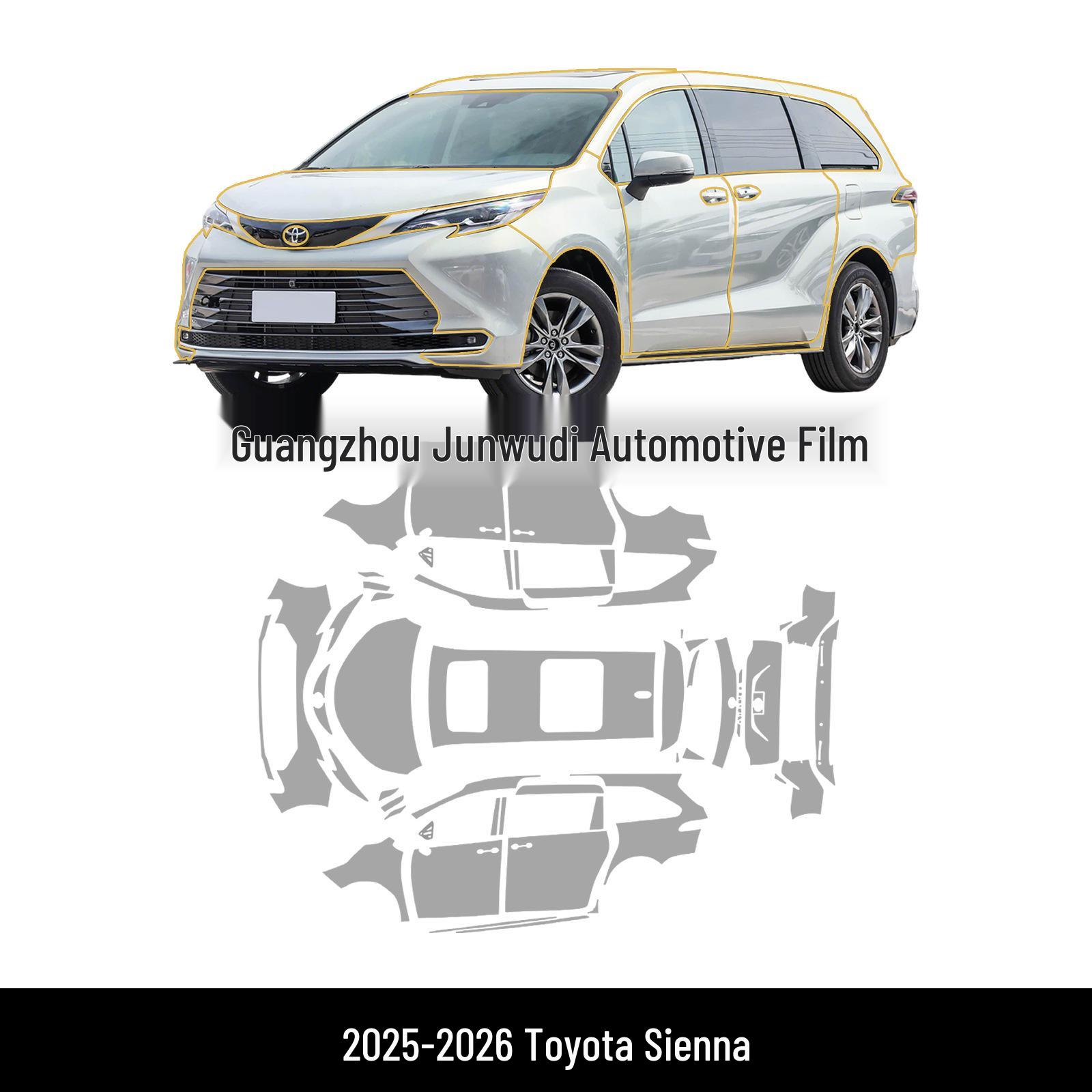 2025-2026 Toyota Sienna Pre-Cut TPU Transparent Matte Car Film: Self-Healing  Anti-Scratch 7.5MIL Glossy TPU Car Film