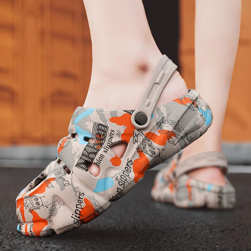 Casual Men Step On Shit Feeling Bag Head Eva Sandals Thick-Soled Non-Slip Outer Wear Ins Tide Beach Hole Shoes