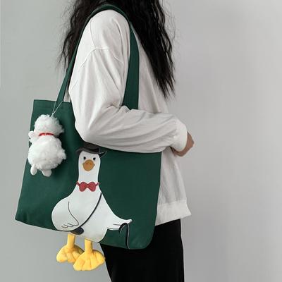 Sac en toile de canard femme bandoulière unique coréen mignon à main grande capacité sac de cours étudiant sac littéraire