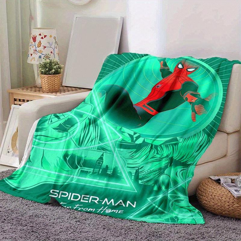 1pc Spider-Man Printing Blanket - Soft, All-Season Throw for Office Blanket, | Personalized Gift with Adorable Cartoon Design