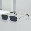  Fashion Rectangle Women Sunglasses Vintage Rimless Clear Ocean Gradient Lens Men UV400 Trending Sun Glasses