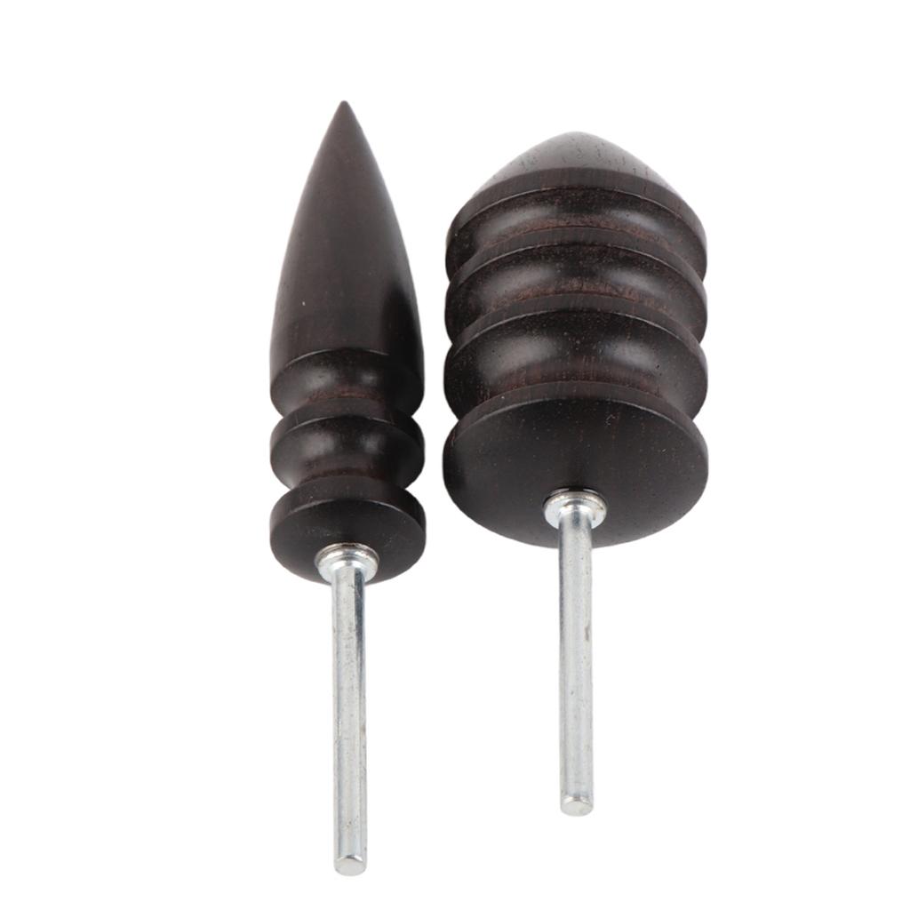 2 Pcs  set Leathercraft Carving Tool Handmade DIY Leather Edge Slicker Round Wood Burnisher