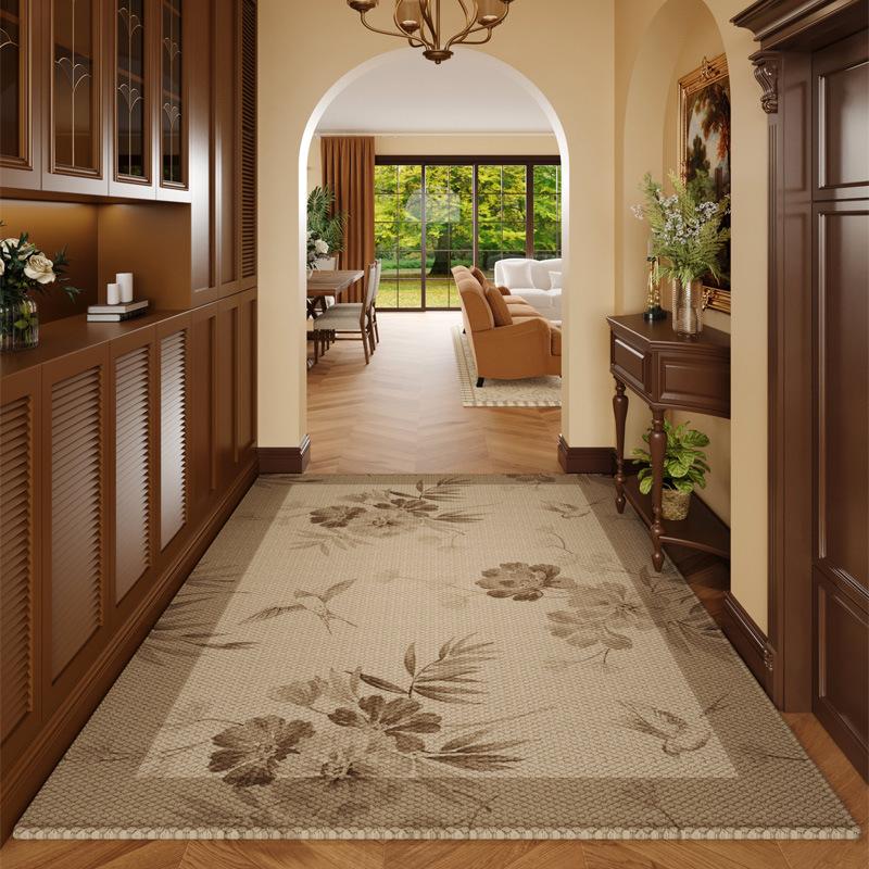 Premium entry door location can be cut at the door, entry carpet non-slip foot mat, household living room door mat retro leave-in