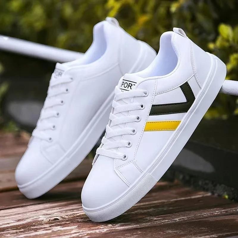 Men's Sports Shoes New Fashion Casual Sneakers Breathable Lightweight Flat Lace-up White Walking Footwear Man Zapatillas Hombre