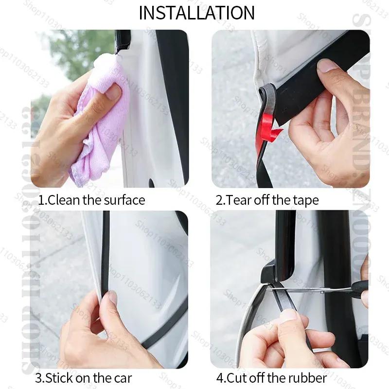 For Dodge Challenger Car Door Seal Strip Rubber Double Layer Sealing Protector Soundproof Seal Dustproof Seal Strip 12PCS