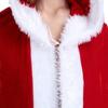 Santa Claus Hooded Cloak Shawl Christmas Cosplay Costume Cloak Photography Props Hood Cape Top for Carnival Party Outfit Gift