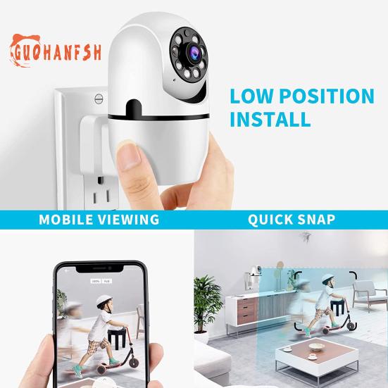 1 Set A11 Security Camera - 1080P, 360 Degree Rotation, Infrared Night Vision, Real-time Monitoring, Wireless WiFi, Motion Detection