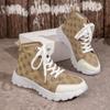 Large size printed high-top casual single shoes autumn and winter new cross-strap platform versatile women's shoes