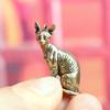 Vintage Animal Figurines Model Lucky Home Decorations Crafts Accessories Solid Brass Hairless Cat Small Statue Desktop Ornaments
