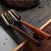 Durable Solid Wood Handle Tea Spoon Retro Creative Teaspoon Copper Tea Leaves Shovel KongFu Tea Ceremony