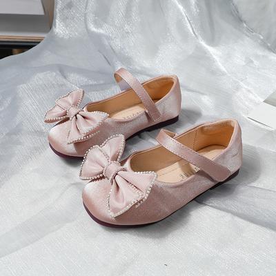 Newest Fashion Bow Girls Leather Shoes Princess Comfortable Shallow Mouth Kids Spring Autumn Flats Baby Toddler Dance A