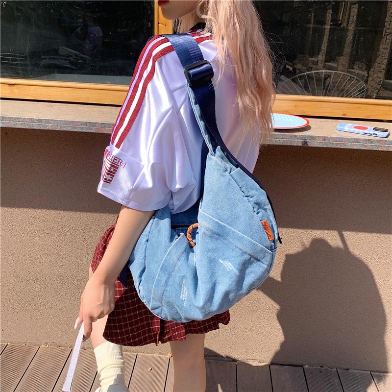 Large Capacity Denim Bag Women's Shoulder Crossbody Bag