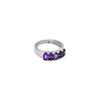 Handcrafted 925 Sterling Silver Ring with 5 Natural Amethyst Gemstones February Birthstone Jewelry for Women & Girls, Classic Anniversary Gift