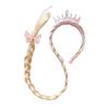 Prinzessin Mädchen Blumen Stirnband Blume Fary Verkleiden Weben Langer Zopf Perücke Stirnband Kinder Halloween Rapunzel Cosplay Kopfschmuck