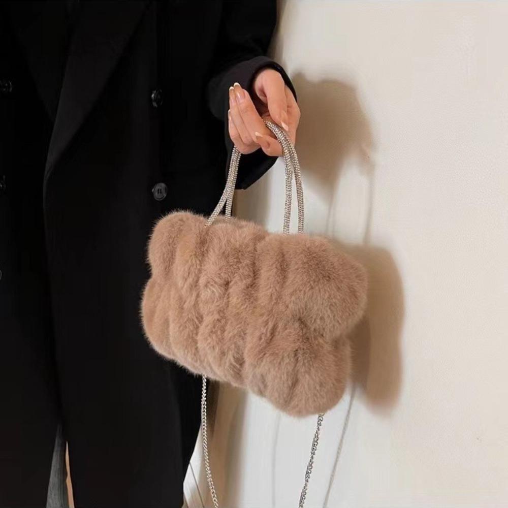 Bag Girl 2023 Winter New Fairy Hairy Bag Folded Cloud Bag Hairy Hand Carry Small Bag Crossbody Bag