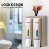 CDWK Hand Soap Dispenser Wall Mount 300ml*2 Safe ABS Soap Dispenser with Clear Window Separated