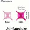 50pcs Hot Pink Square Foil Balloons Wall Double Sided Wedding Balloons Backdrop Arch Kit for Anniversary Valentines Day