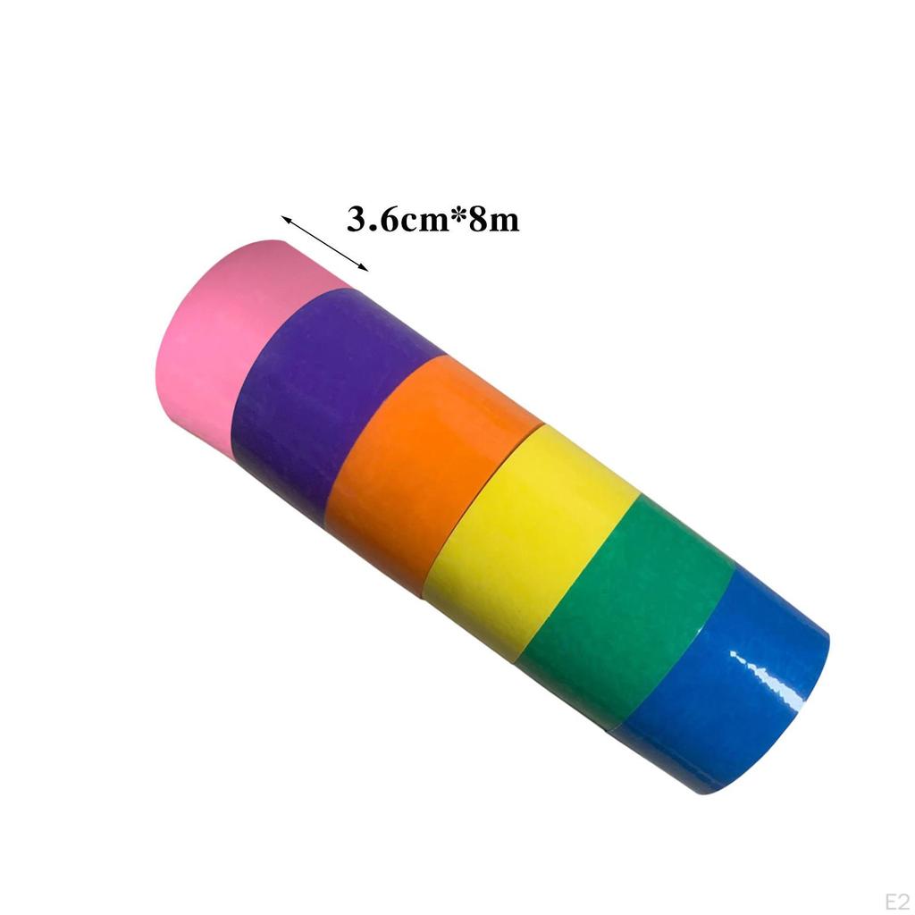 6 Pcs Colored Sticky Tapes/ Crafts Interesting Sensory Toys Creative/ Relax Party /