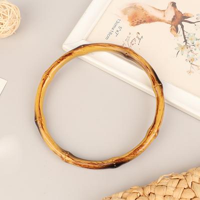 1 Pc מתלה מסגרת ידית ארנק במבוק Diy במבוק O תיק ידית תיק רצועות החלפת ידיות במבוק עבודת יד טבעות עץ