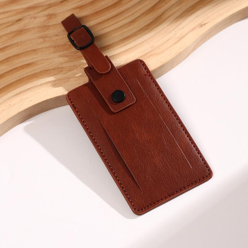 PU Leather Luggage Tag Suitcase Address Label Travel ID Clip Business Boarding Case Accessories