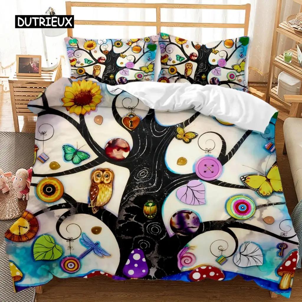 

Постільна білизна Дерево Богемний ліс Дерево щастя Підковдра Комплект постільної білизни Полуторний Двоспальний Королівський розмір Поліестер Чохол для ковдри 70x133cm 2pcs