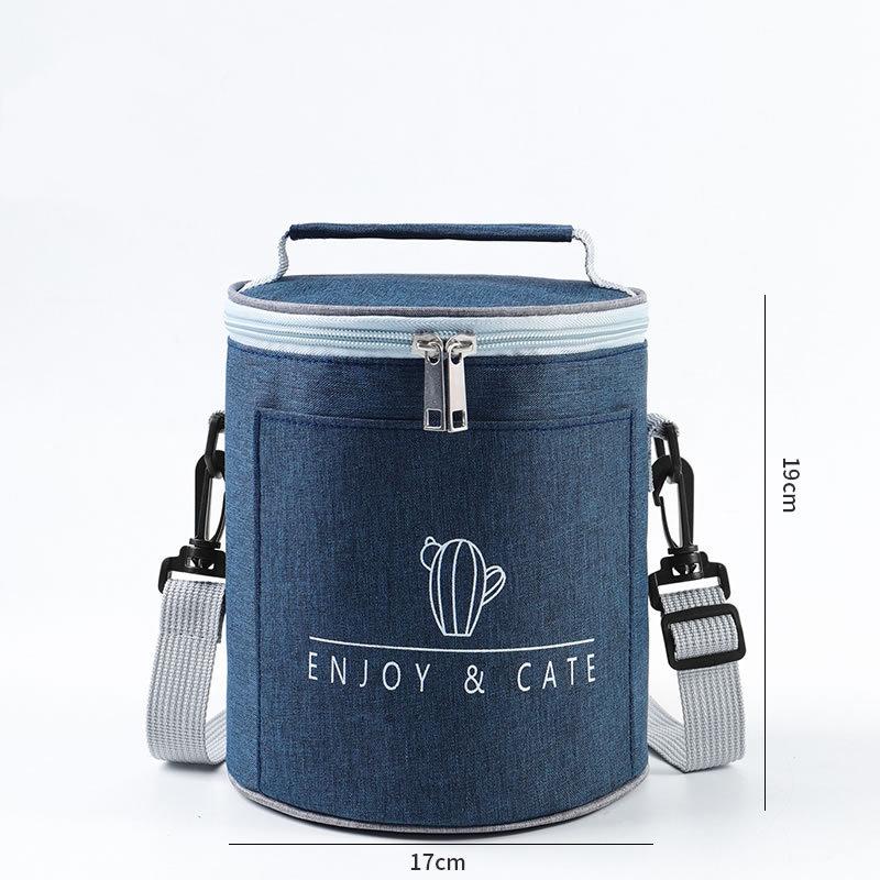 Round Insulated Lunch Box Bag Thick Aluminum Foil Lunch Box