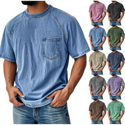 Men'S Fashionable Lapel And Shoulder Length Short Sleeved Casual Top