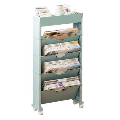 Scaffale per aula multistrato con ruote universali, scaffalatura per riporre libri per soggiorno
