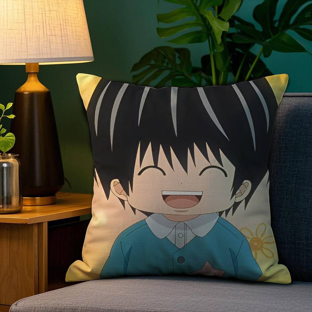 

Anime K-Kotaro L-Lives A-Alone Pillow Case Anti-dustmite Pillowcase Invisible zipper silky short plush Sofa cushion cover 12x12Inch