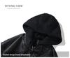Men's Casual Hooded PU Leather Motorcycle Jacket