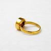 925 Sterling Zilver Goud Verguld Robijn Ring – Minimalistische Ronde Statement Ring – Handgemaakte Boheemse Sieraden