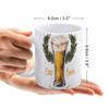 1pc 11oz Double-Sided Printed Beer Lover Mug, Simple Ceramic Cup for Coffee, Fun Gift Choice