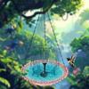 Solar Cascade Fountain Birdbath Solar Powered Fountain Bird Bath Hanging Glass Bowl Birdbath Attracts Wild Birds Hummingbirds for Outdoor Garden Yard