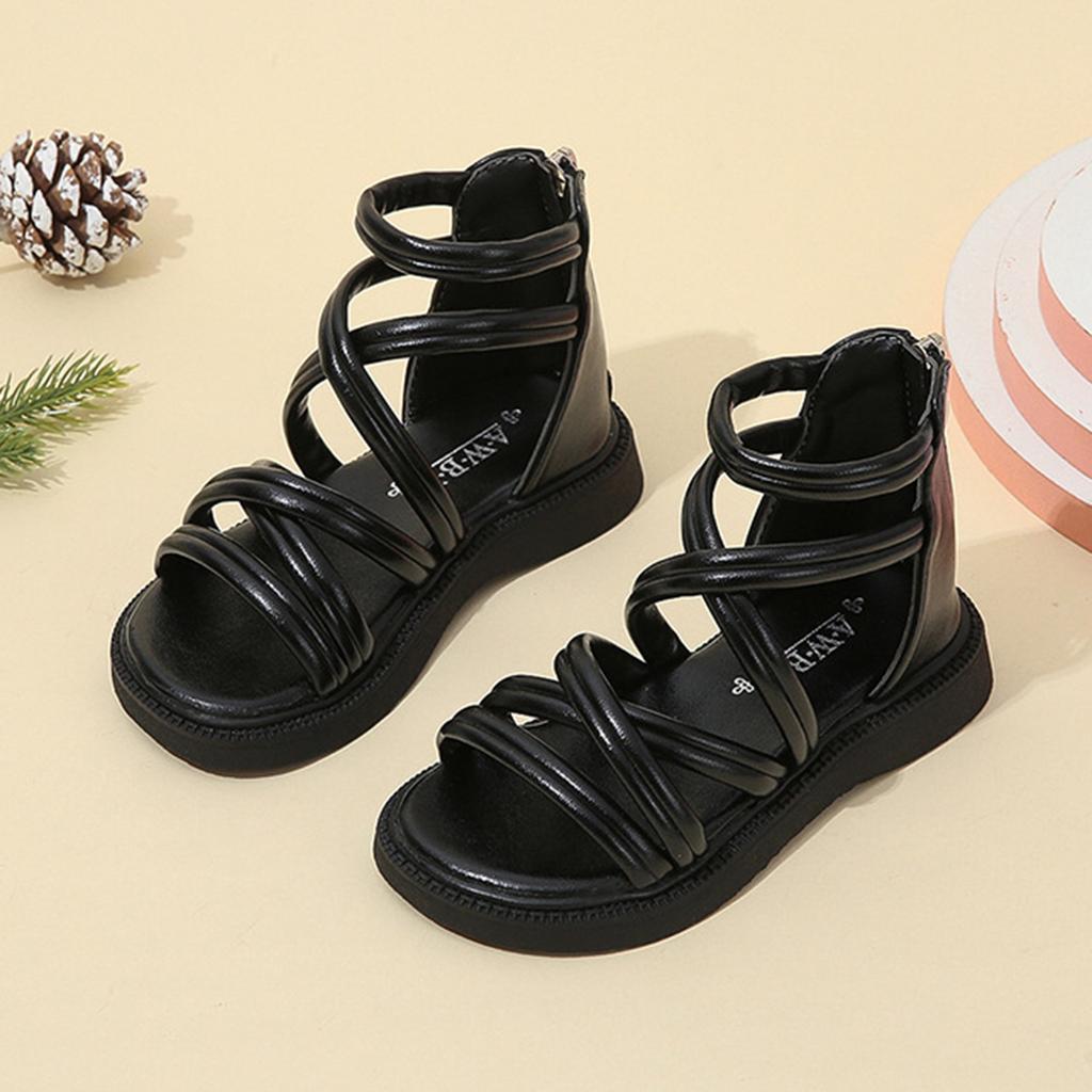 Girls Soft Sole Summer Sandals Outdoor Beach Shoes Strappy Design Lightweight Flexible Sole Toddler Little Kid Footwear