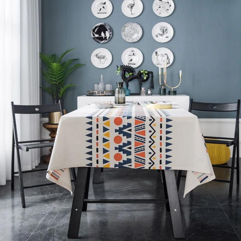 Nuovissima Copertura Tovaglia di Alta Qualità 1 Pz Cotone Lino Stampato da Pranzo Pizzo Tovaglia per Cucina Decorazione Casa