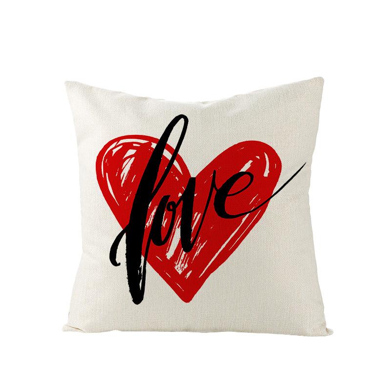 Valentine's Day Pillow Nordic Pink Car Rose Polyester Printed Cushion Sofa Cushion Home Products