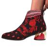 Middle heel ethnic style women's shoes embroidered rhinestone thick heel autumn and winter women's boots large size foreign trade Martin women's sh