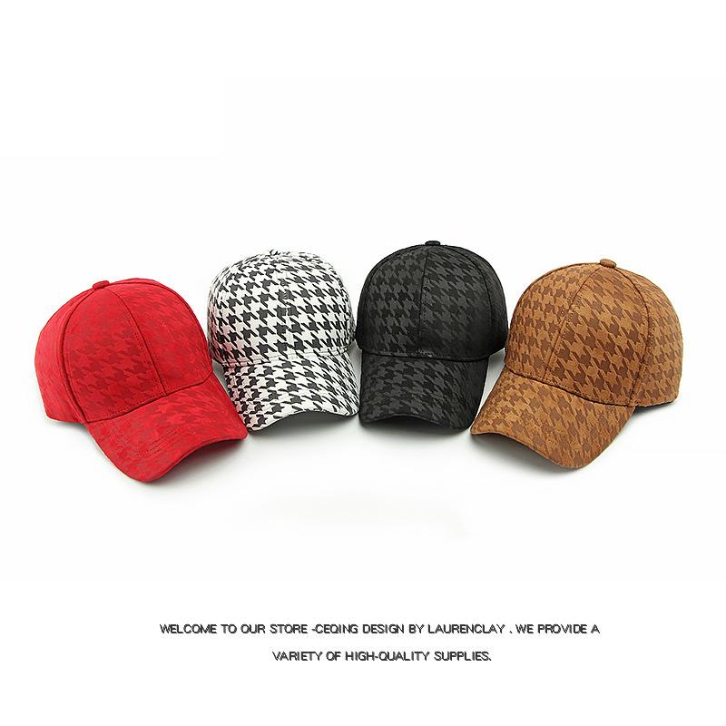 Houndstooth Baseball Cap Women's Spring Outdoor Sunscreen Hat Men's Cap