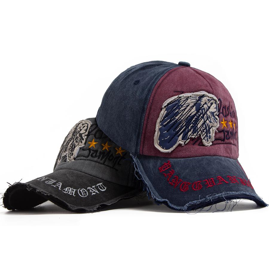 Vintage Washed Baseball Cap Letter Embroidery Soft Top Visor Hat Retro Fashion Men Women Casual Snapback For Outdoor Sports Hot