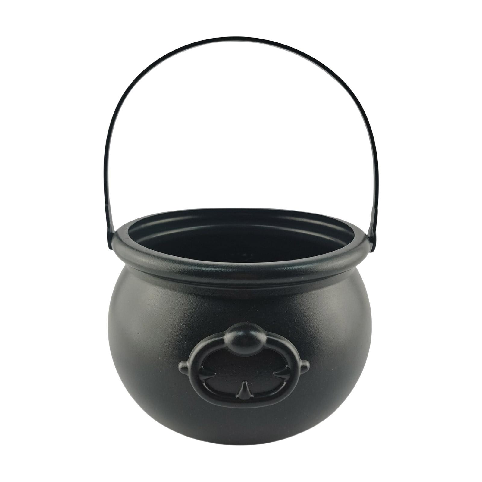 

Хэллоуин Тема Ведьма Ведро для конфет Черный котел Декоративный реквизит Многоцелевой контейнер для хранения угощений и подарков 1PC