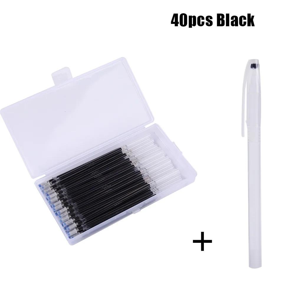 40Pcs Coarse Rod Heat Erasable Marking Pen Fabric Sewing 13cm High Temperature Disappearance Refill Marker Pen