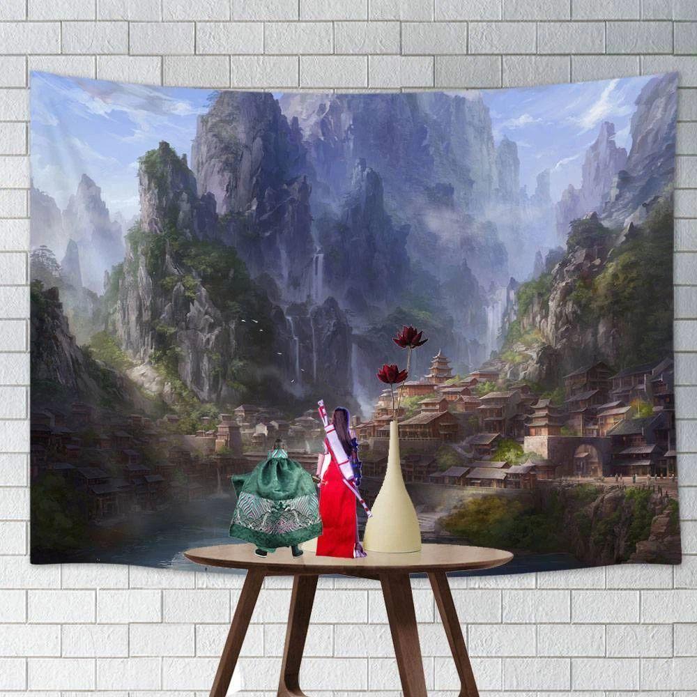 Tapestry architecture Asian landscape 75x100