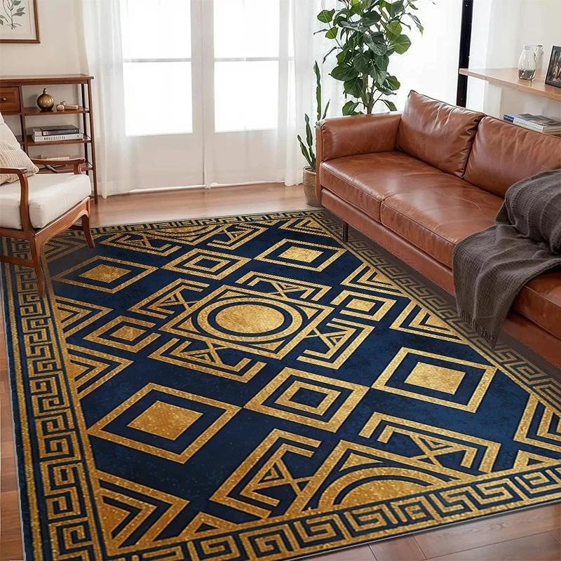 Luxury Moroccan Design Carpet Non Slip Area Rug for Dining Room Living Room Bedroom Floor Mat Home Decor Geometric Pattern Mat